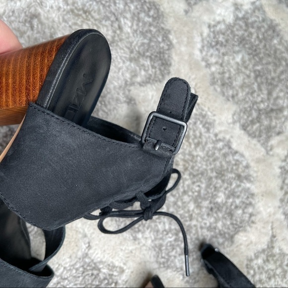 M4D3 Madi Black Suede Sandals 4" Block Heels Size 7.5M - Picture 11 of 15